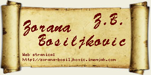 Zorana Bosiljković vizit kartica